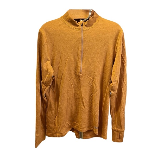 Backcountry Men's 1/2 Zip-Up Merino Wool Base LayerSweater in Mustard XL - Picture 1 of 11